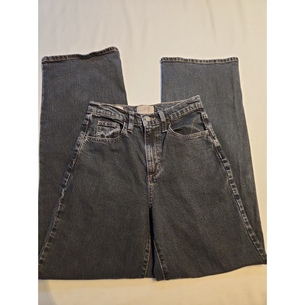Universal Thread Womens High Rise Wide Leg Jeans Dark Wash Black 00R 25x31